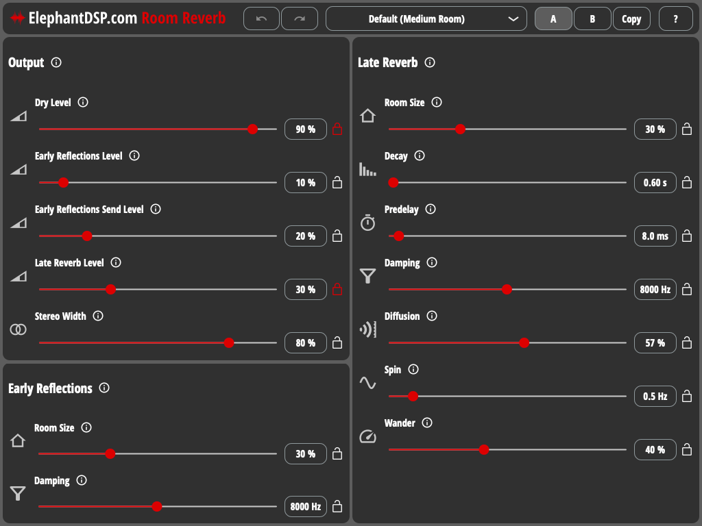 ElephantDSP.com Room Reverb screenshot